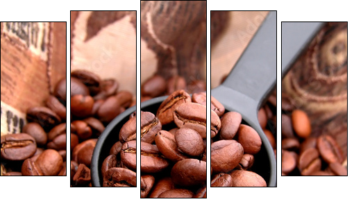 coffee - Five-piece canvas, Pentaptych