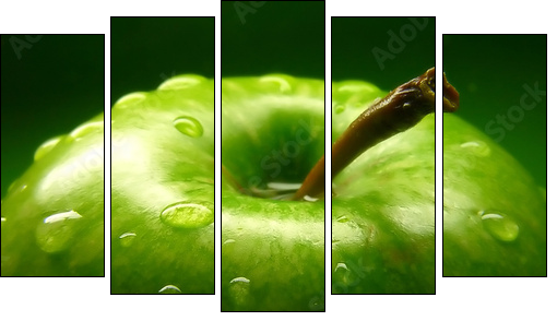 green apple - Five-piece canvas, Pentaptych