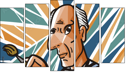 painting cartoon - Five-piece canvas, Pentaptych