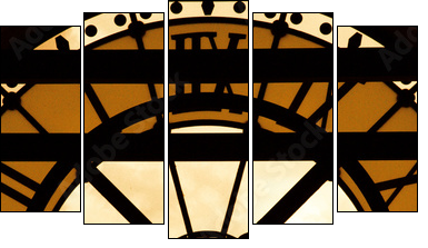 le sacrÃ© coeur et l'horloge - Five-piece canvas, Pentaptych