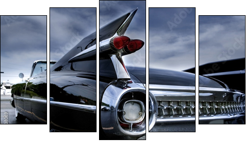 Tail Lamp Of A Classic Car - Five-piece canvas, Pentaptych