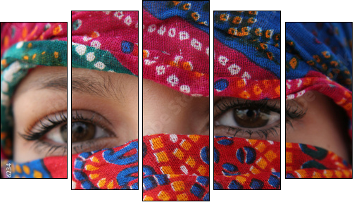 arabische augen 3 - Five-piece canvas, Pentaptych