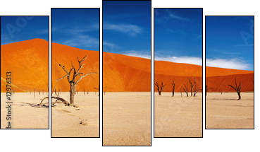 Namib Desert, Sossusvlei, Namibia - Five-piece canvas, Pentaptych
