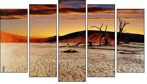 Namib Desert, Sossusvlei, Namibia - Five-piece canvas, Pentaptych