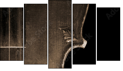 Part of vintage violin - Five-piece canvas, Pentaptych