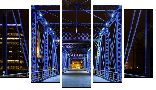 The Magical Blue Bridge - Five-piece canvas, Pentaptych