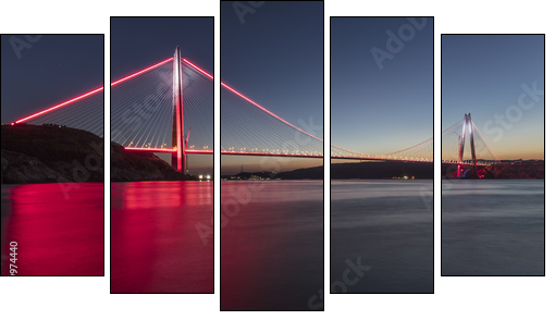 Yavuz Sultan Selim Bridge Istanbul, Turkey - Five-piece canvas, Pentaptych
