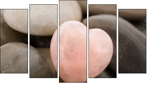 rose quartz heart - Five-piece canvas, Pentaptych