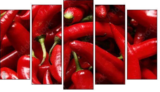 Red hot chilli peppers - Five-piece canvas, Pentaptych