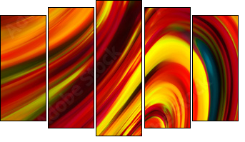 Abstraction - Five-piece canvas, Pentaptych