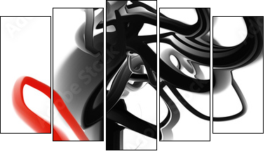 Dynamic forms - Five-piece canvas, Pentaptych