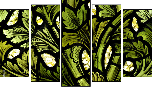 Stained glass pattern - Five-piece canvas, Pentaptych
