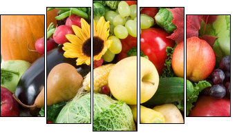 fruits and vegetables - Five-piece canvas, Pentaptych