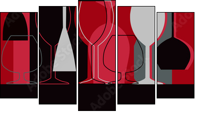 Menu or restaurant card with space for text - Five-piece canvas, Pentaptych