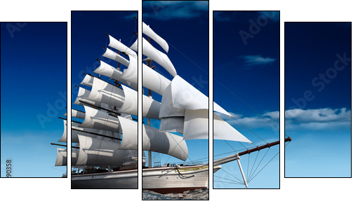 Sailing ship - Five-piece canvas, Pentaptych