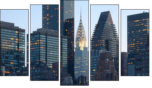 Skyline of midtown Manhattan in New York City - Five-piece canvas, Pentaptych