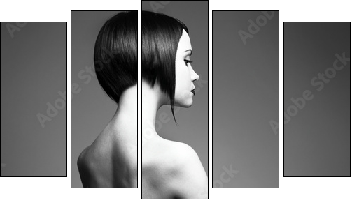 Elegant lady with stylish hairstyle - Five-piece canvas, Pentaptych