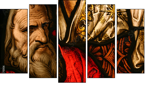 Stained Glass - Five-piece canvas, Pentaptych