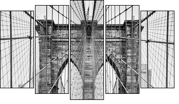 Brooklyn bridge of New York City - Five-piece canvas, Pentaptych