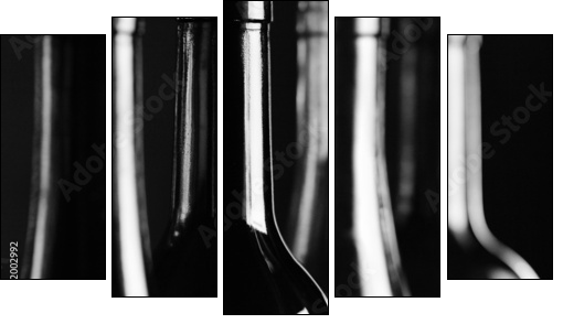 bottles - Five-piece canvas, Pentaptych