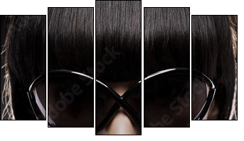 portrait with an original make-up #2 - Five-piece canvas, Pentaptych