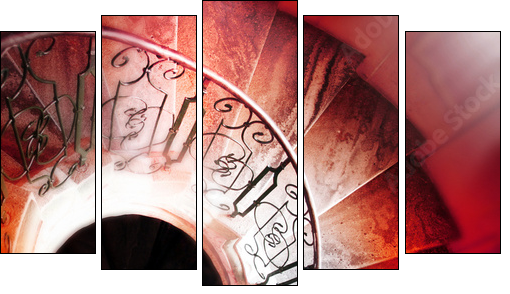 Spiral staircase.. - Five-piece canvas, Pentaptych
