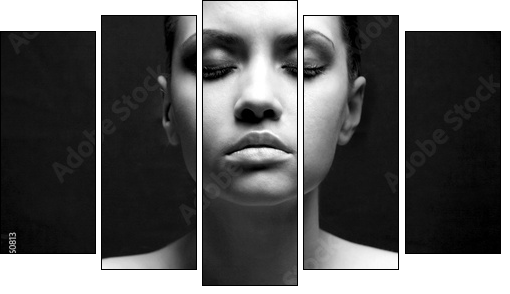 portrait of beauty. sexy fashion girl. - Five-piece canvas, Pentaptych