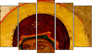 madonna, holy mary, head, icon close-up - Five-piece canvas, Pentaptych