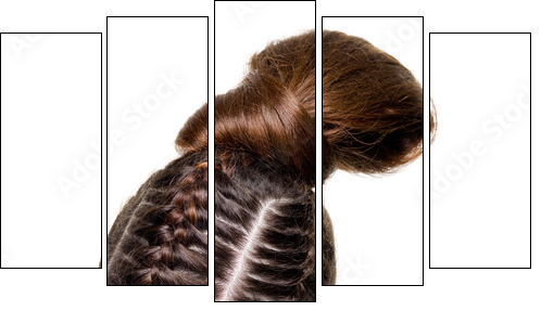 Beauty pigtails - Five-piece canvas, Pentaptych