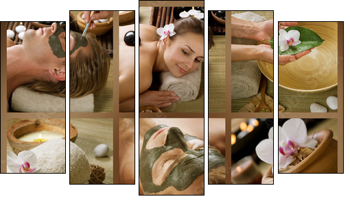Spa Procedures. Day-spa - Five-piece canvas, Pentaptych