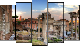 rome hdr panoramic view - Five-piece canvas, Pentaptych