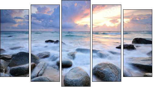 seascape - Five-piece canvas, Pentaptych