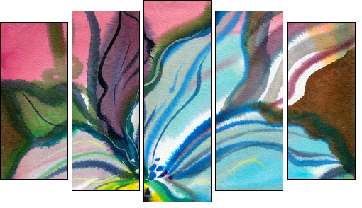 Abstract flowers - Five-piece canvas, Pentaptych