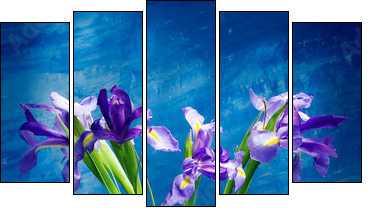 irises - Five-piece canvas, Pentaptych
