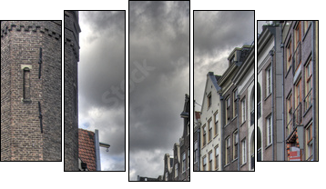 Amsterdam Canal - Five-piece canvas, Pentaptych