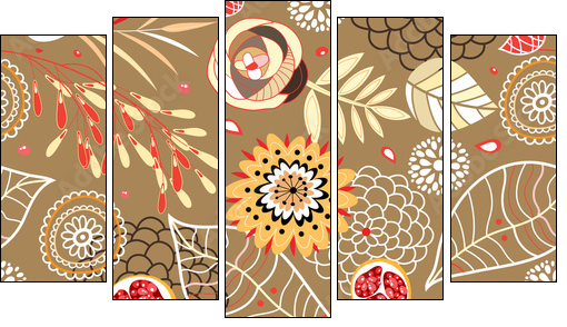 Autumn Texture - Five-piece canvas, Pentaptych