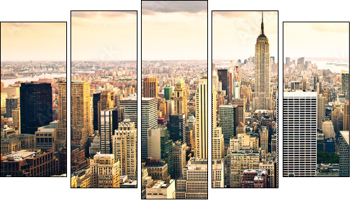 Skyline von New York - Five-piece canvas, Pentaptych