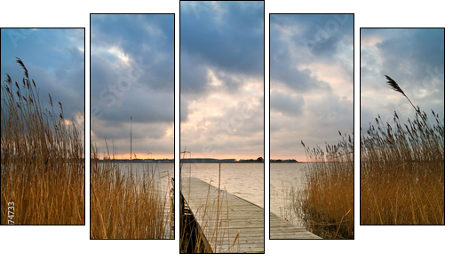 Abends am Achterwasser. - Five-piece canvas, Pentaptych