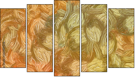 Abstract impressionism painting in Vincent Van Gogh style imitation. Art design background pattern for artistic creative printing production. Wall poster or canvas print template for interior decor. - Five-piece canvas, Pentaptych
