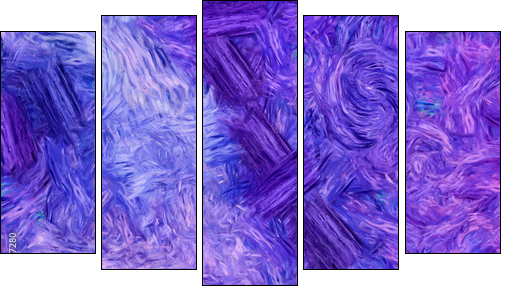 Abstract texture background. Digital painting in Vincent Van Gogh style artwork. Hand drawn artistic pattern. Modern art. Good for printed pictures, postcards, posters or wallpapers and textile print. - Five-piece canvas, Pentaptych