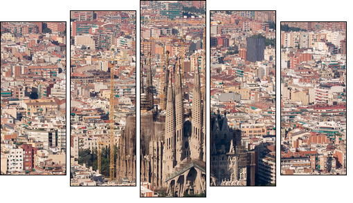 Sagrada Familia - Five-piece canvas, Pentaptych