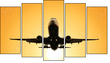 take-off runway - Five-piece canvas, Pentaptych