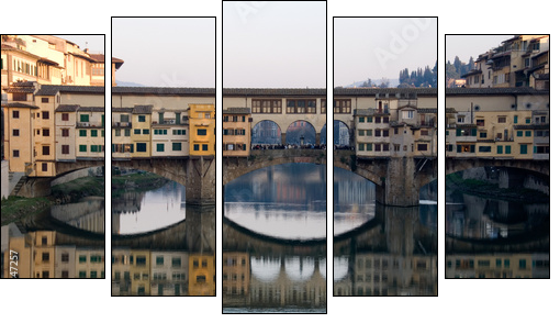 Ponte Vecchio a Firenze - Five-piece canvas, Pentaptych