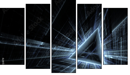 Abstract business science or technology background - Five-piece canvas, Pentaptych