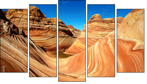 the wave - Five-piece canvas, Pentaptych