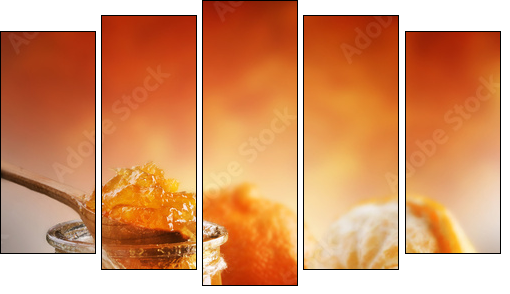 Homemade Orange Jam - Five-piece canvas, Pentaptych