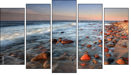Coast in baltic - Five-piece canvas, Pentaptych