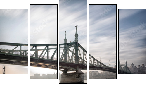 bridge in budapest - Five-piece canvas, Pentaptych