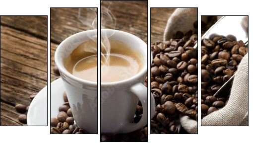 hot  coffee - caffe fumante - Five-piece canvas, Pentaptych