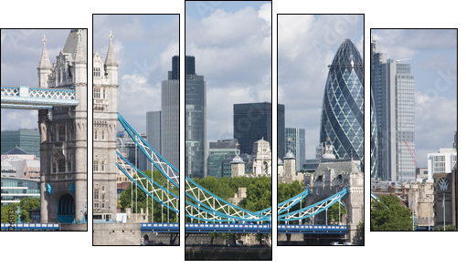 Tower Bridge and the Gherkin - Five-piece canvas, Pentaptych